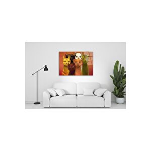 Kediler Cam Tablo 50x70 cm