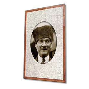 Çerçeveli Atatürk Cam Tablo 50x70 cm