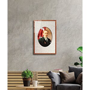 Çerçeveli Atatürk Cam Tablo 90x60 cm