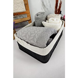 Bambu Çok Amaçlı Saklama Kutusu Düzenleyici Büyük Boy Organizer Siyah 33x23x12 Cm - Cl-6005-5