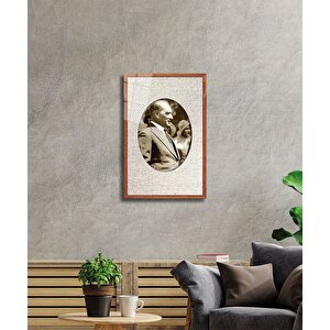 Çerçeveli Atatürk Cam Tablo 36x23 cm