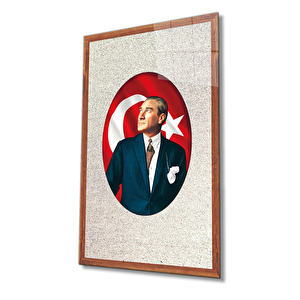 Çerçeveli Atatürk Cam Tablo 36x23 cm
