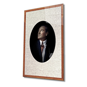 Çerçeveli Atatürk Cam Tablo 36x23 cm