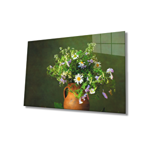 Natürmort Çiçek Cam Tablo Natürmort Çiçek 36x23 cm