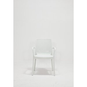 6 Adet Rattan Lüx Beyaz Sandalye / Balkon-bahçe-teras