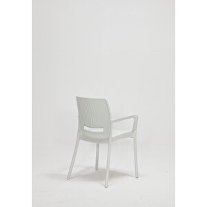 6 Adet Rattan Lüx Beyaz Sandalye / Balkon-bahçe-teras