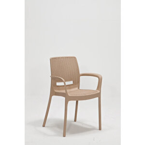 4 Adet Rattan Lüx Cappucino Sandalye / Balkon-bahçe-teras