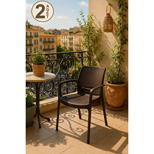 2 Adet Rattan Lüx Kahve Sandalye  / Balkon-bahçe-teras