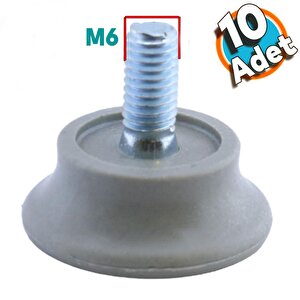 Bingo Rotil Ayak M6 Civatalı Mm Gri Profil Yükseltme Ayağı 2.5 Cm (10 Adet)