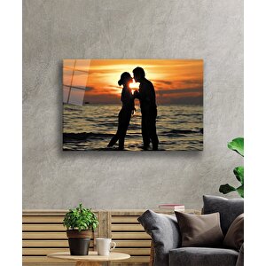 Gün Batımında Sevgililer Cam Tablo 50x70 cm