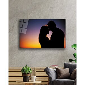 Gün Batımında Sevgililer Cam Tablo 50x70 cm