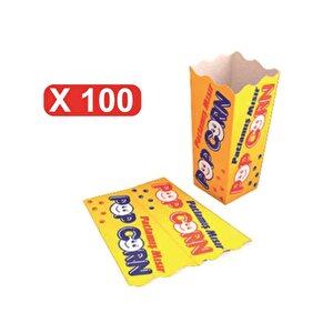 Küçük Karton Pop Corn / Mısır Kutusu 100 Adet