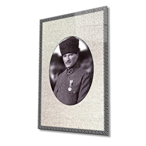 Çerçeveli Atatürk Cam Tablo 36x23 cm