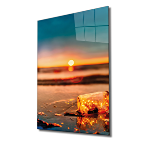 Sarı Günbatımı Cam Tablo Yellow Sunset 50x70 cm