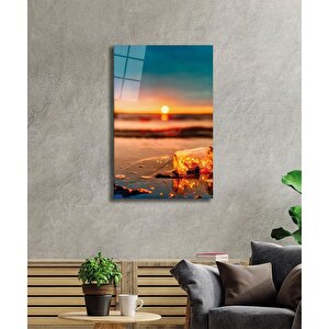 Sarı Günbatımı Cam Tablo Yellow Sunset 50x70 cm