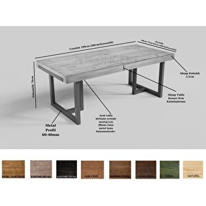 Tua Doğal Ahşap Yemek Masası 85x270 cm