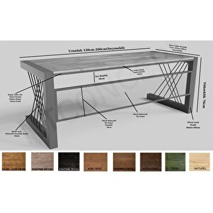 Asya Masif Ağaç Ofis Ve Çalışma Masası 100x250 cm
