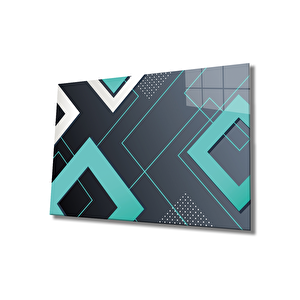 Geometrik Mimari Cam Tablo 36x23 cm