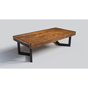 Doi Prizma Ayak Masif Ahşap Sehpa 130 cm