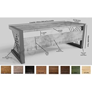 Trin Masif Ağaç Ofis Ve Çalışma Masası 75x230 cm