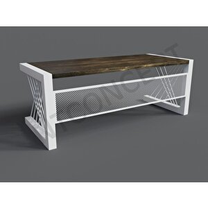 Alfa Eskitme Siyah Renk Masif Ağaç Ofis Ve Çalışma Masası 85x220 cm