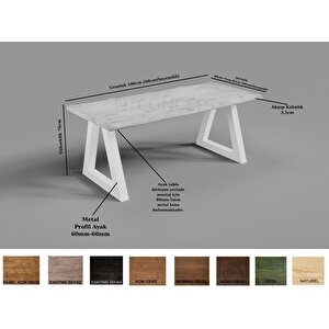 Mai Doğal Ahşap Yemek Masası 100x240 cm
