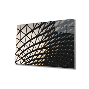 Geometrik Mimari Cam Tablo 36x23 cm