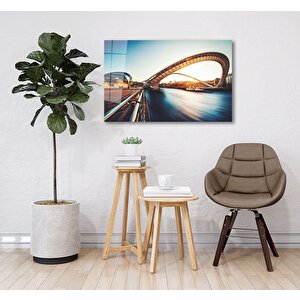Geometrik Mimari Cam Tablo 36x23 cm