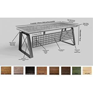 Lesha Masif Ağaç Ofis Ve Çalışma Masası 85x220 cm