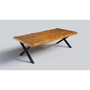 Sui X Ayak Masif Ahşap Sehpa 140 cm