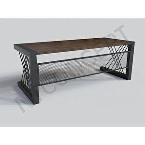 Alfa Koyu Ceviz Renk Masif Ağaç Ofis Ve Çalışma Masası 100x260 cm