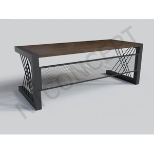 Alfa Koyu Ceviz Renk Masif Ağaç Ofis Ve Çalışma Masası 100x240 cm