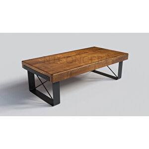 Doi Lama X Ayak Masif Ahşap Sehpa 110 cm
