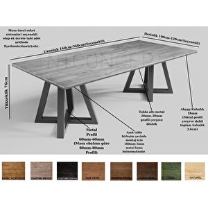Loa Masif Ahşap Toplantı Masası 120x260 cm