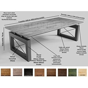 Lia Masif Ahşap Toplantı Masası 100x300 cm