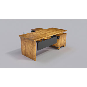 Enox Doğal Ahşap Modüllü Ofis Masası 100x220 cm