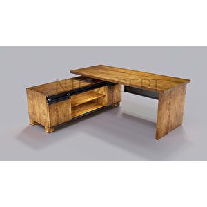 Enox Doğal Ahşap Modüllü Ofis Masası 100x220 cm