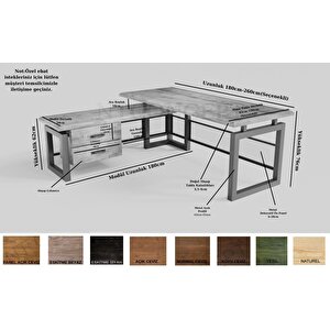 Loa Masif Ağaç Modüllü Ofis Masası 85x200 cm