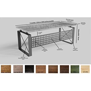 Terra Masif Ağaç Ofis Ve Çalışma Masası 100x230 cm