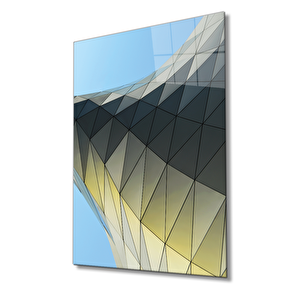 Geometrik Mimari Cam Tablo 36x23 cm