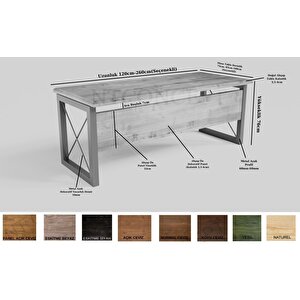 Win Masif Ağaç Ofis Ve Çalışma Masası 100x230 cm