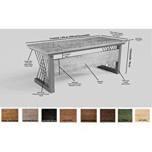 Perra Masif Ağaç Ofis Ve Çalışma Masası 100x230 cm
