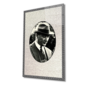 Çerçeveli Atatürk Cam Tablo 110x70 cm