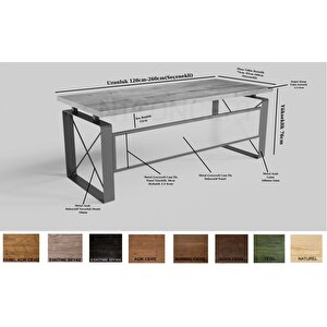 Levva Masif Ağaç Ofis Ve Çalışma Masası 100x250 cm