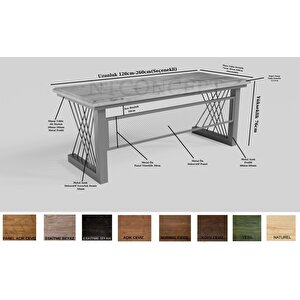 Onix M2 Masif Ağaç Ofis Ve Çalışma Masası 75x240 cm