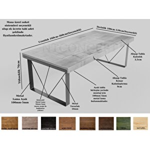 Doğa Masif Ahşap Toplantı Masası 120x220 cm