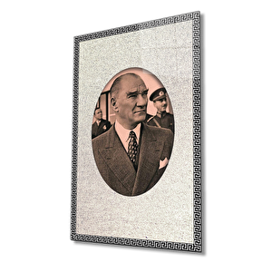 Çerçeveli Atatürk Cam Tablo 36x23 cm