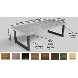 Sui Kare Ayak Masif Ahşap Sehpa 140 cm