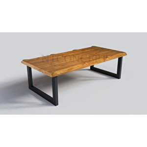Sui Kare Ayak Masif Ahşap Sehpa 130 cm