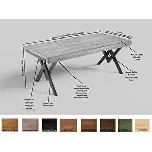 Lua Doğal Ahşap Yemek Masası 100x240 cm